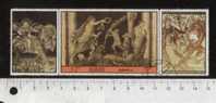 37187 - AJMAN	1972-2837	 Antichi Mosaici: Scene di Mitologia - 1 trittico completo timbrato - O.T.S.  # 1976