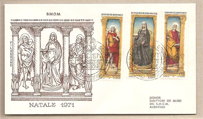 33108 - SMOM - busta FDC con serie completa: Natale 1971