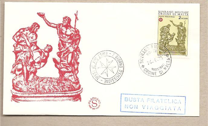 33129 - SMOM - busta FDC con serie completa: San Giovanni Battista - 1976