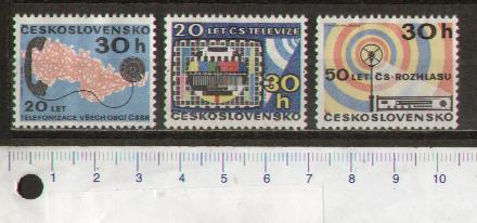 33191 - CECOSLOVACCHIA	1973 - Yvert 1986-88	*  Vari  Anniversari -  3 valori serie completa nuova senza colla