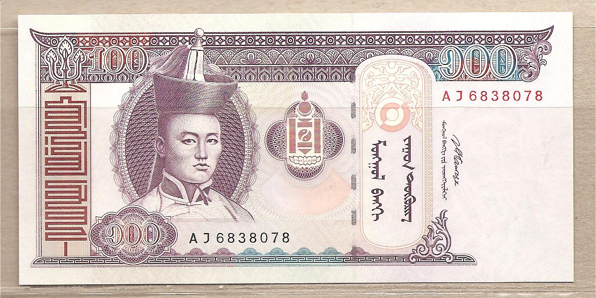 34079 - Mongolia - banconota non circolata da 100 Tughrik - 2008