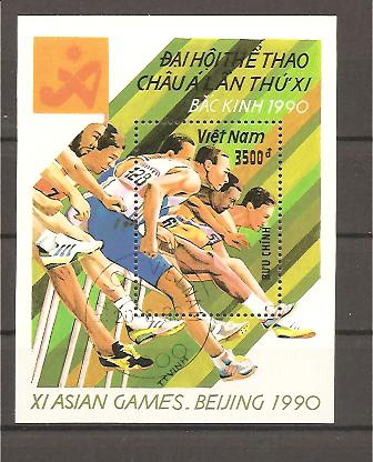 34203 - Vietnam - foglietto usato: XI Giochi asiatici a Pechino - 1990