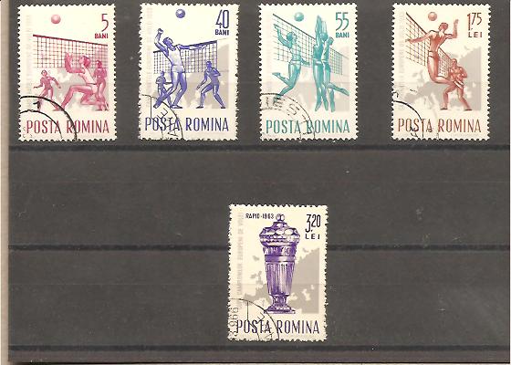 34208 - Romania - serie completa usata: Campionato Europeo di Volley - 1963