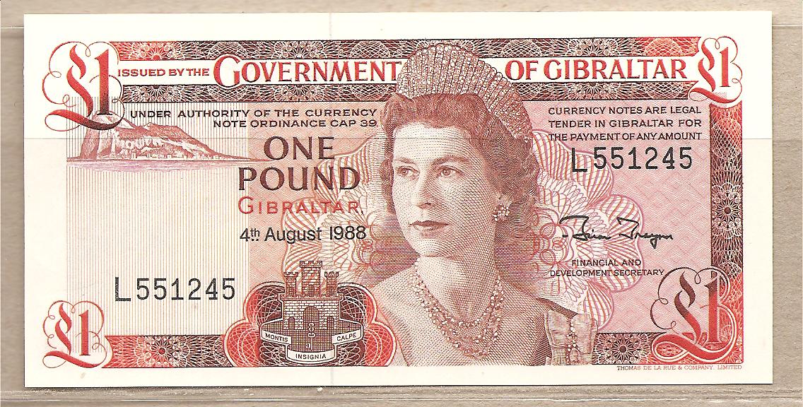 34222 - Gibilterra - banconota non circolata da 1 Sterlina - 1988