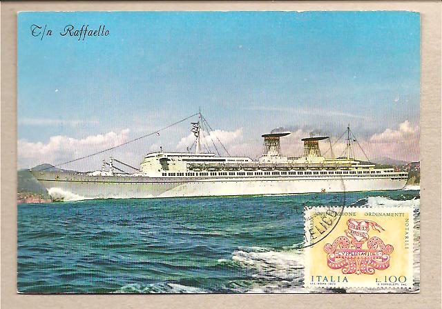 34232 - Nave Raffaello - cartolina commemorativa nuova - 1975