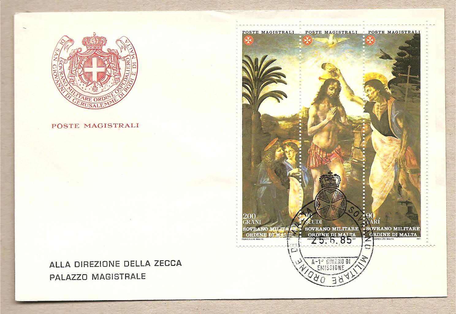 34392 - SMOM - busta FDC con serie completa: San Giovanni Battista - 1985