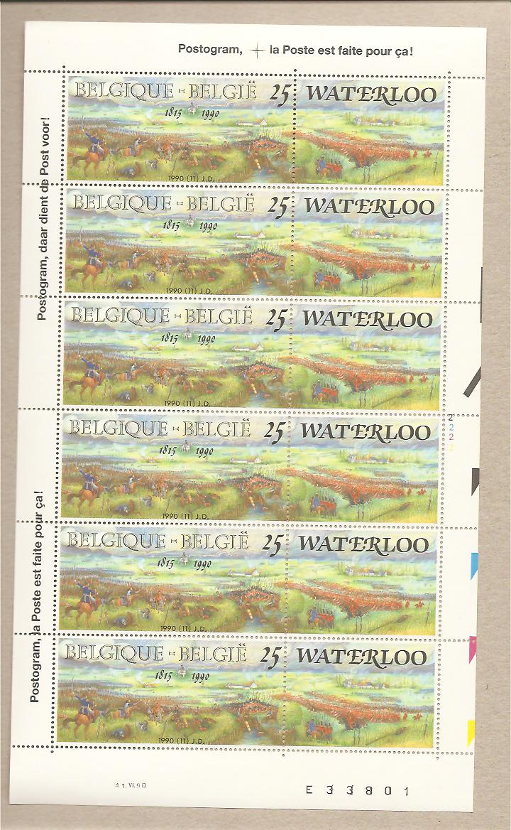 34411 - Belgio - minifoglio nuovo: 175 anniversario Waterloo - Campo di battaglia - 1990