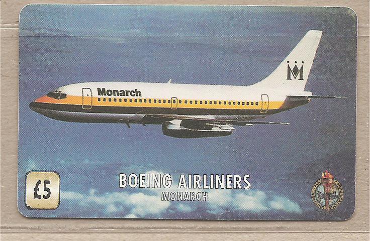 34434 - Monarch - aereo Boing - carta telefonica usata da 5