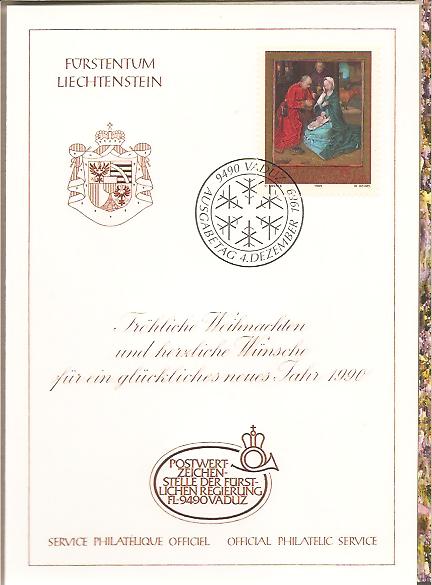 34438 - Liechtenstein: Cartolina ufficiale: Natale - 1989