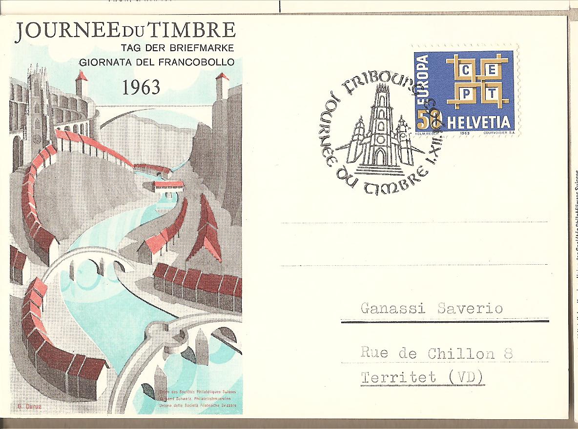 34462 - Svizzera - cartolina con annullo speciale: Giornata del francobollo - 1963