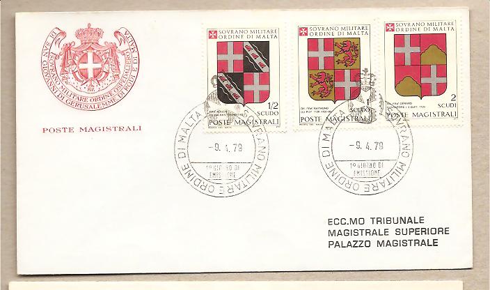 34821 - SMOM - buste FDC: Stemmi dei Grandi Maestri dell Ordine - 1 serie - 1979 -