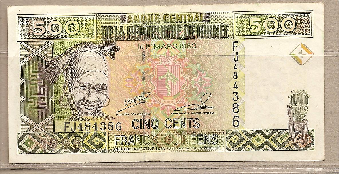 35889 - Guinea - banconota circolata da 500 Franchi - 1998