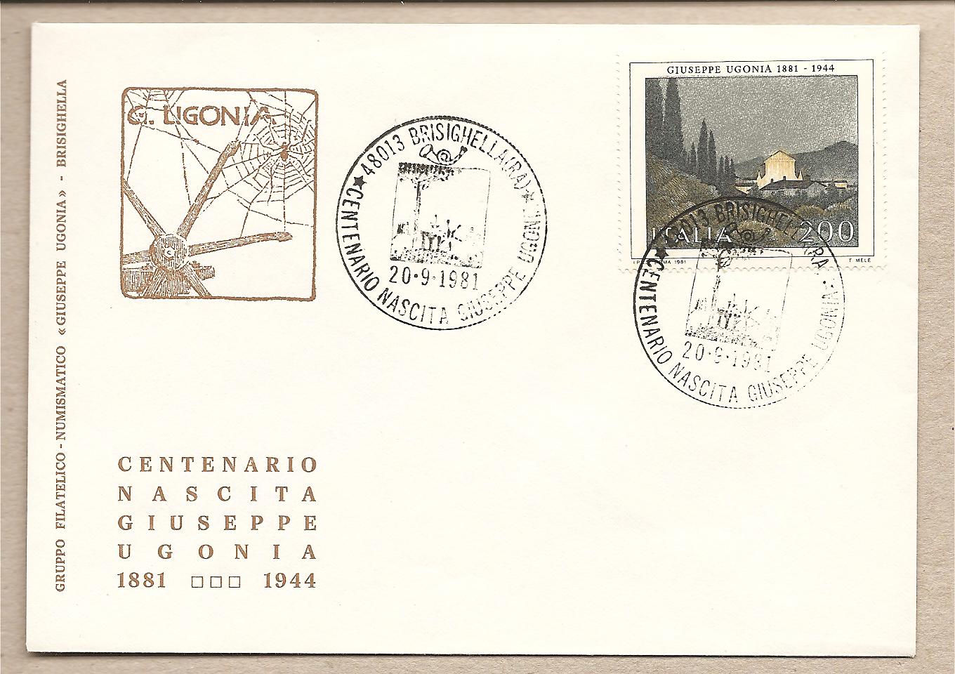 36043 - Italia - busta con annullo speciale: Giuseppe Ugonia - Centenario della nascita - 1981