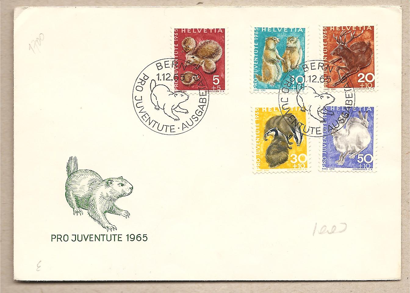 36149 - Svizzera - busta FDC con serie completa: Pro Juventute - 1965 * G