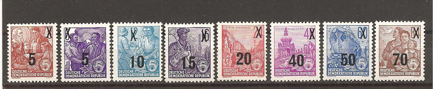 36197 - DDR - serie completa nuova linguellata: Michel n 435/442 - 1954