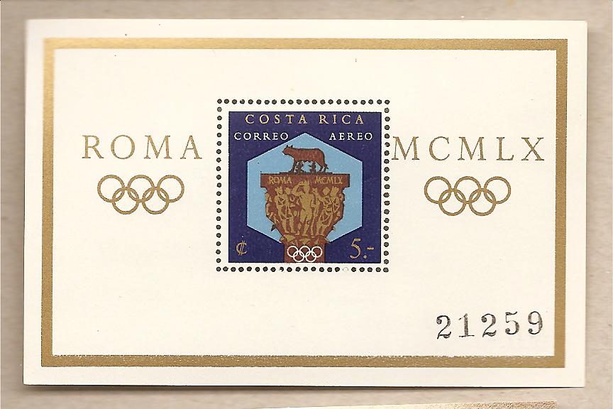 36296 - Costa Rica - foglietto nuovo: Olimpiadi di Roma - 1960 * G