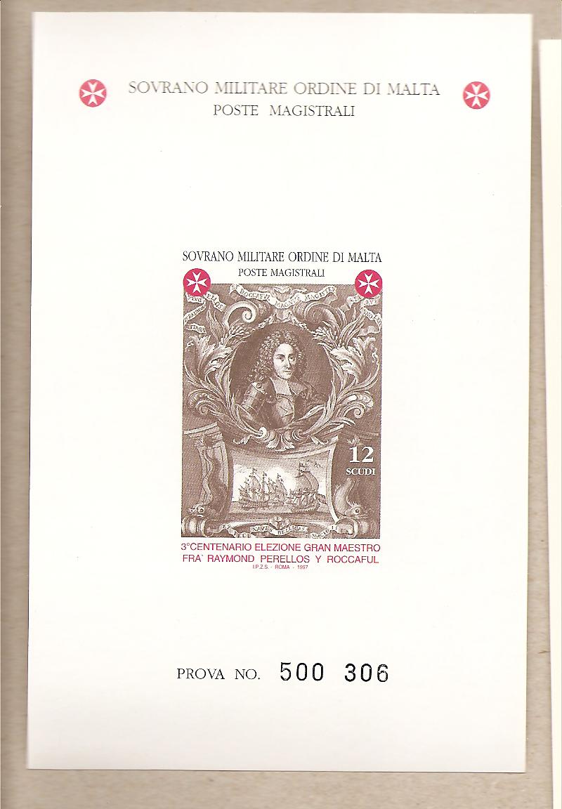 36902 - SMOM - Prova di stampa serie 518 - 1997 - 3 Centenario dell elezione di Fr Raymond Perellos y Roccaful