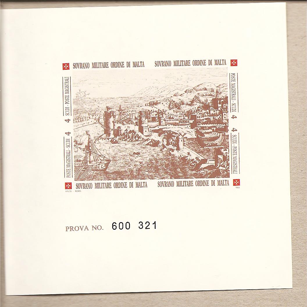 36909 - SMOM - Prova di stampa serie 442/5 - 1993 - Antiche Fortezze dell Ordine