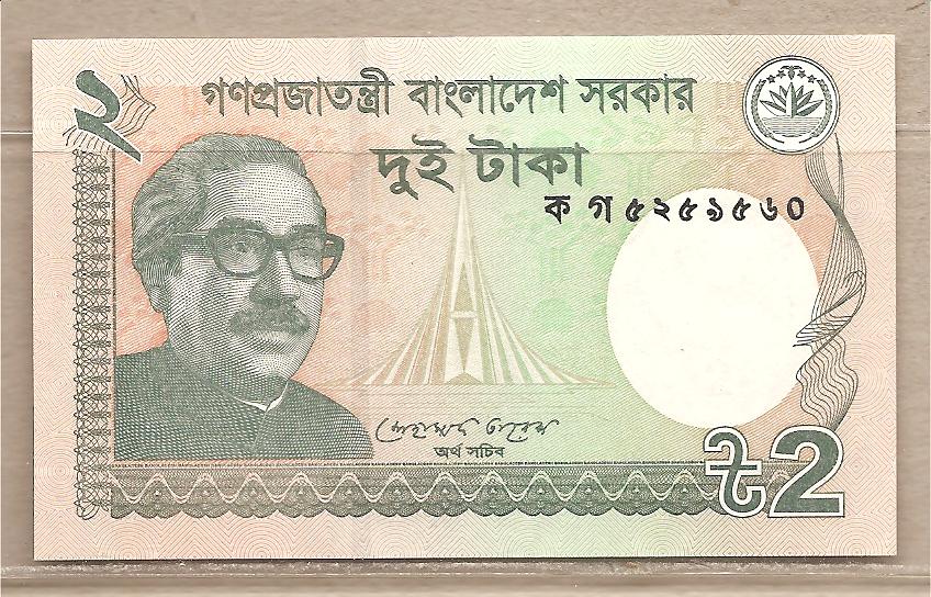 37005 - Bangladesh - banconota non circolata da 2 Taka - 2011