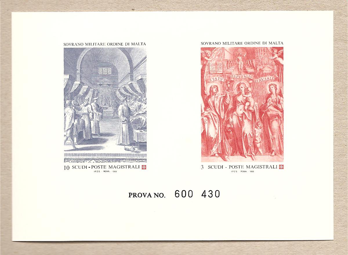 37007 - Smom - prova di stampa della serie 435/6 - 1993: Commemorazione della Bolla di Fondazione