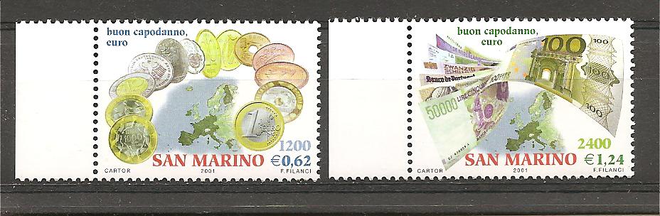 37237 - San Marino - serie completa nuova: Benvenuto Euro - 2001