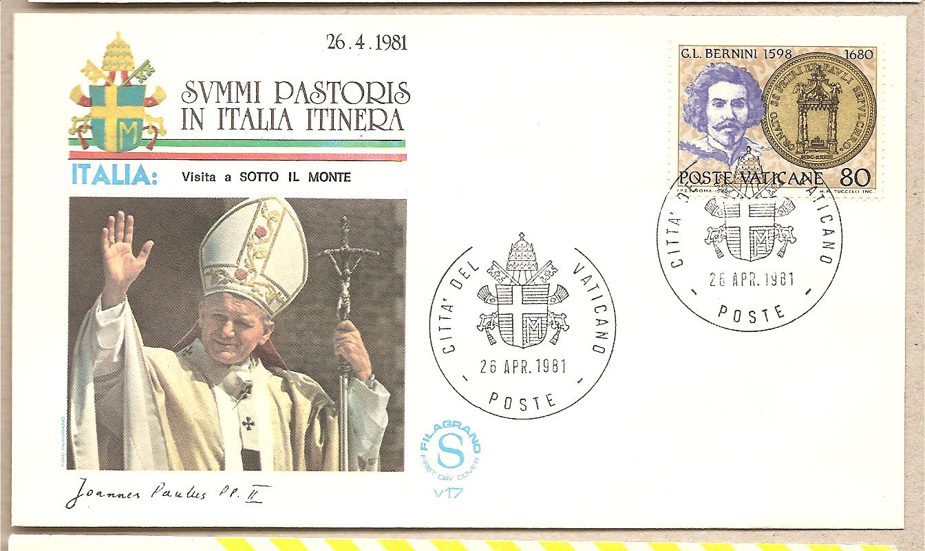 37288 - Vaticano - busta con annullo speciale: Visita di S.S. Giovanni Paolo II a Sotto il Monte - 1981