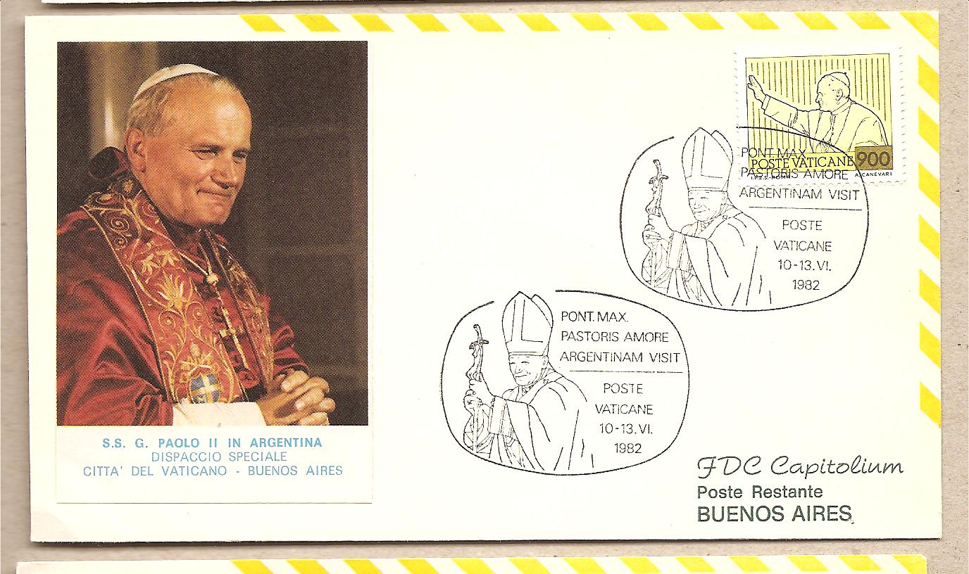 37292 - Vaticano - busta con annullo speciale: Viaggio di S.S. Giovanni Paolo II in Argentina - 1982 - viaggiata