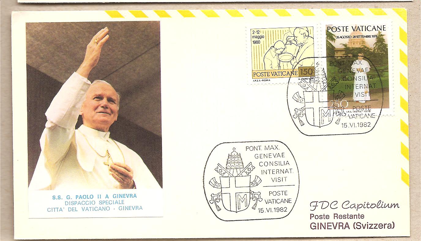 37293 - Vaticano - busta con annullo speciale: Viaggio di S.S. Giovanni Paolo II in Svizzera - 1982 - viaggiata