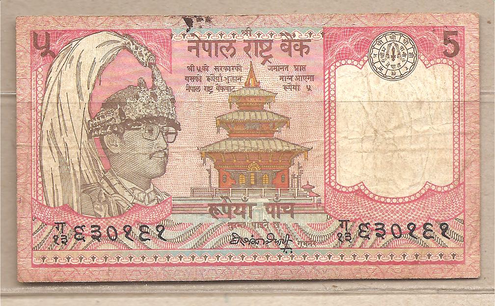 37333 - Nepal - banconota circolata da 5 Rupie