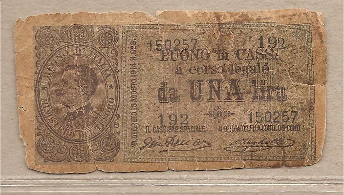 37426 - Italia - buono di cassa circolato da 1  - 1917