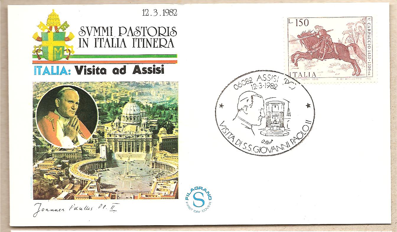 37431 - Italia - busta con annullo speciale: Visita di S,S. Giovanni Paolo II ad Assisi (PG) - 1982