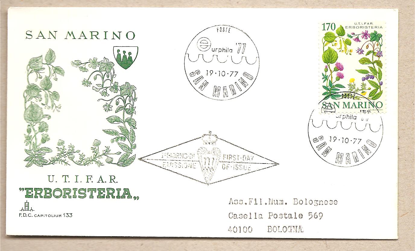 37500 - San Marino - busta FDC con serie completa: Erboristeria - 1977