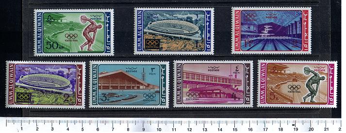 38200 - UMM AL QIWAIN 1964-19-25 *  Giochi olimpici di Tokyo - 7 valori serie completa nuova - # 19-25 -