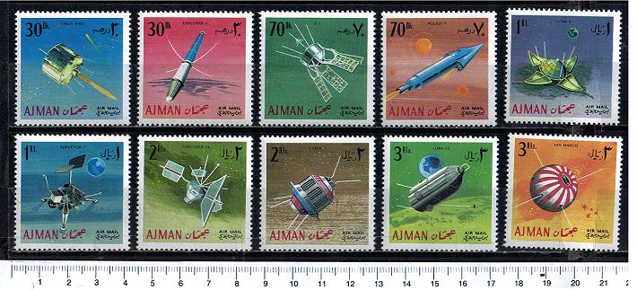 38919 - AJMAN, Anno 1968, # 220-29 - Ricerche spaziali - 10 valori serie completa nuova