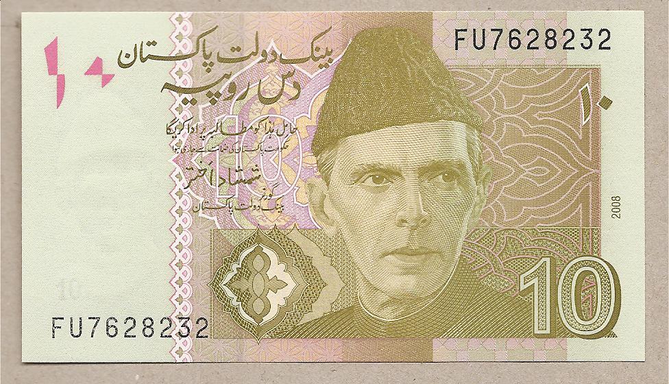 39239 - Pakistan - banconota non circolata da 10 Rupie - 2008