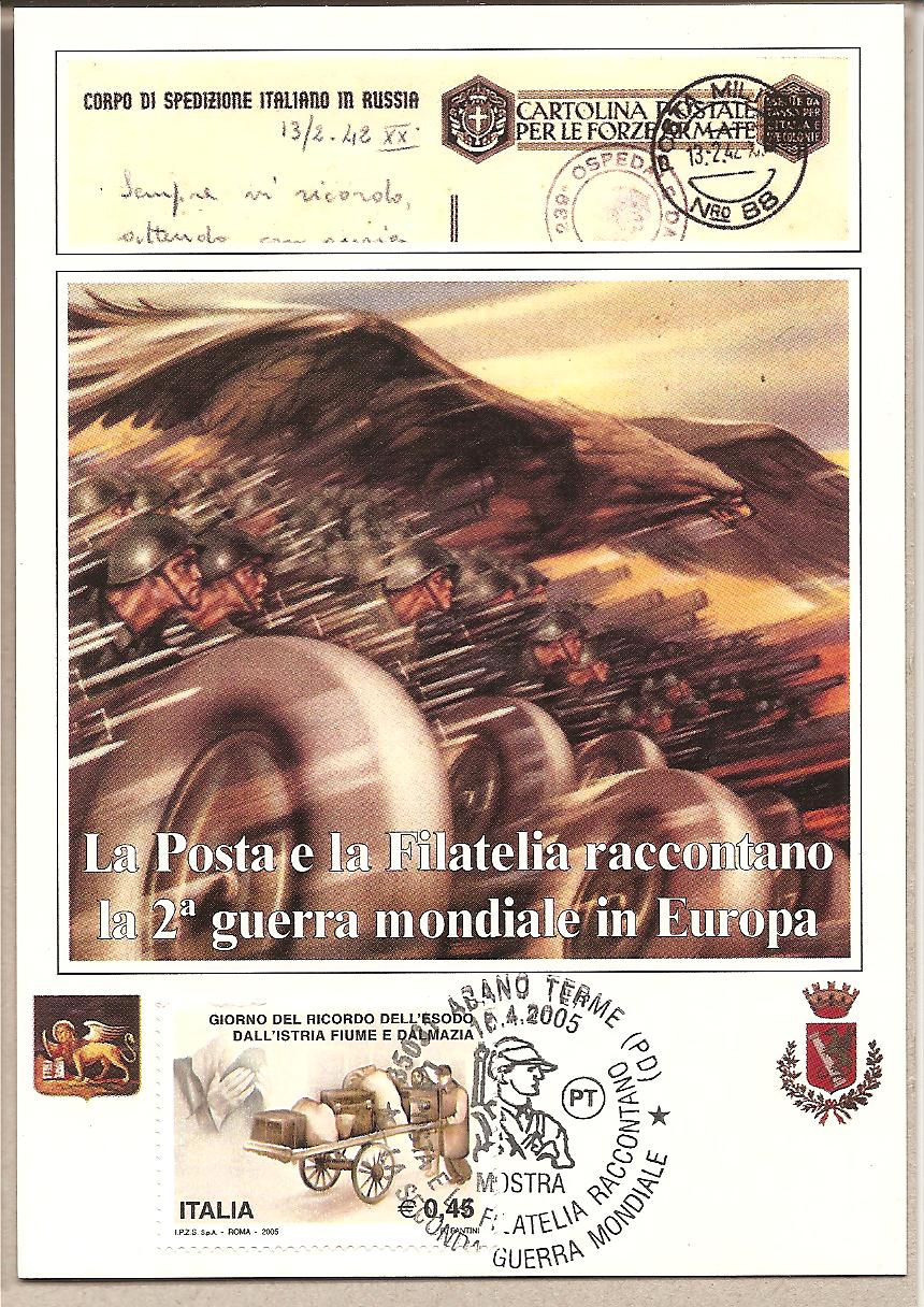 39624 - Italia - cartolina commemorativa con annullo speciale: Fatti della 2 Guerra Mondiale - 2005