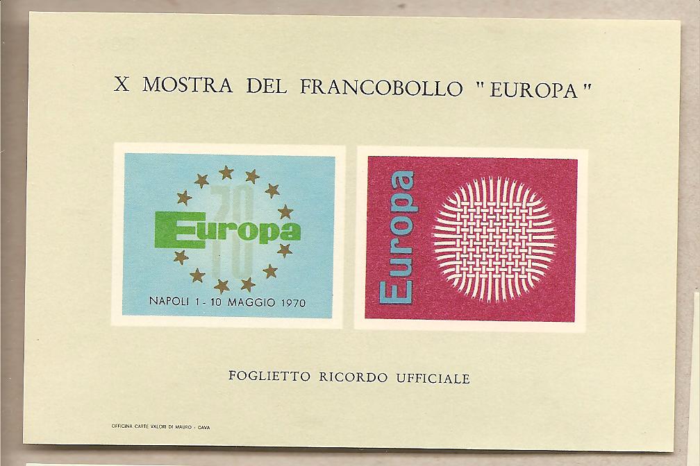 39648 - Italia - foglietto erinnofilo: 10 Mostra del francobollo Europa  - 1970 - MOLTO RARO