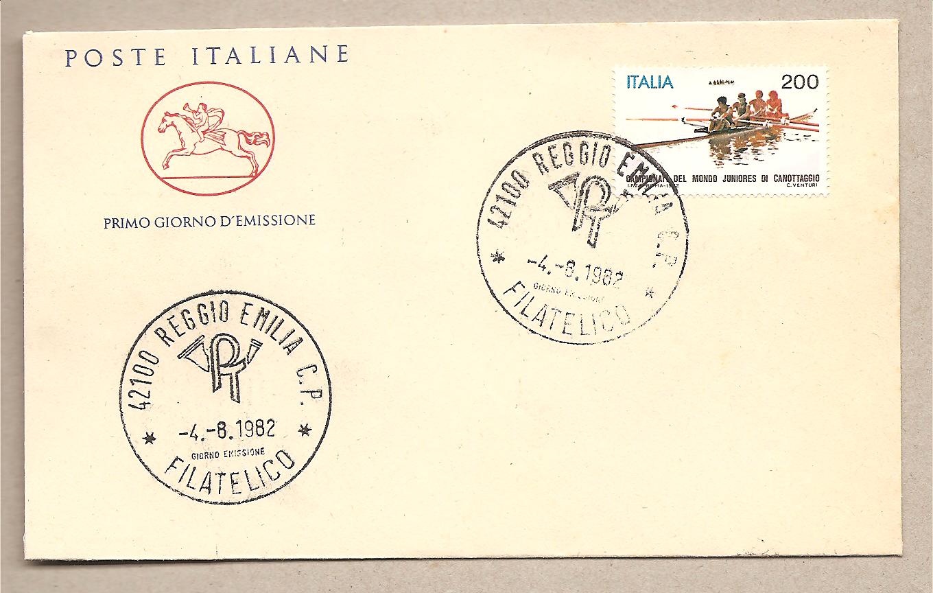 39679 - Italia - busta FDC con serie completa: campionati mondiali juniores di canottaggio - 1982