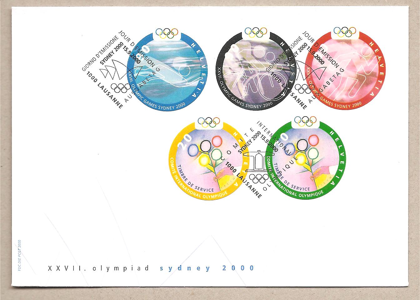 39697 - Svizzera - busta FDC con serie completa: Olimpiadi di Sydney - 2000