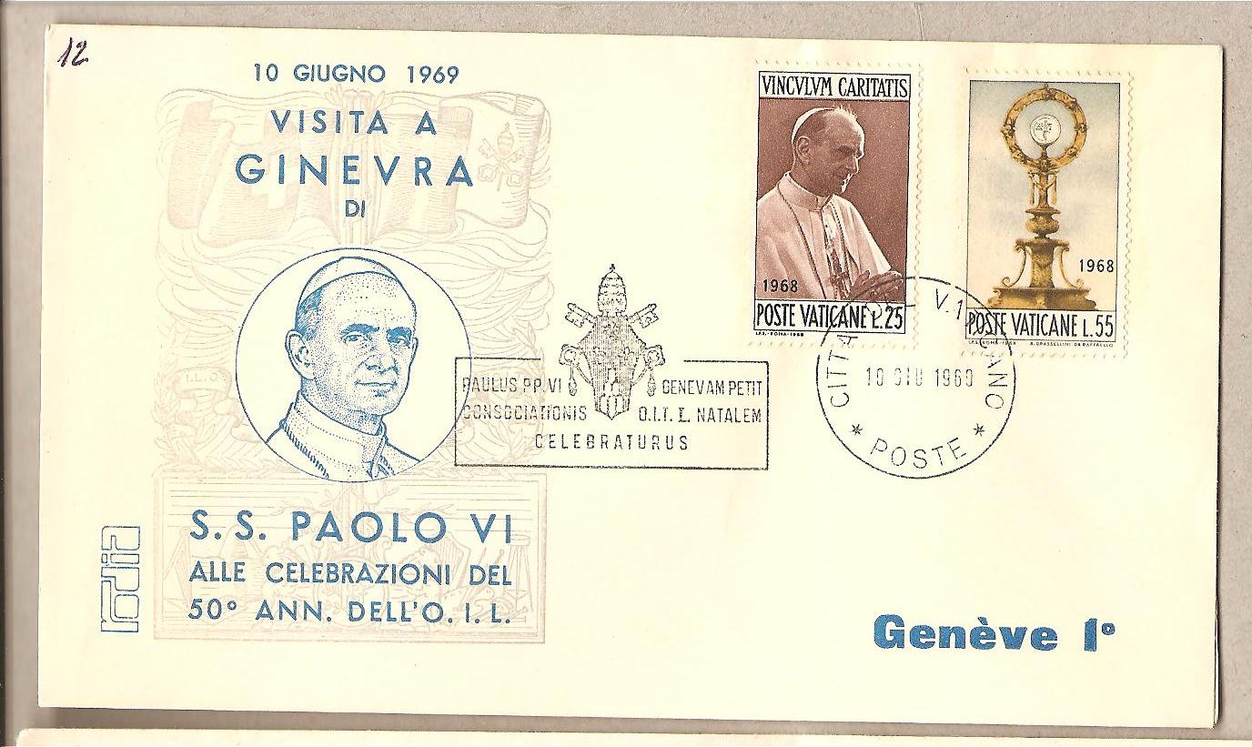 39819 - Vaticano - busta commemorativa della Visita a Ginevra di S.S. Paolo VI - 1969