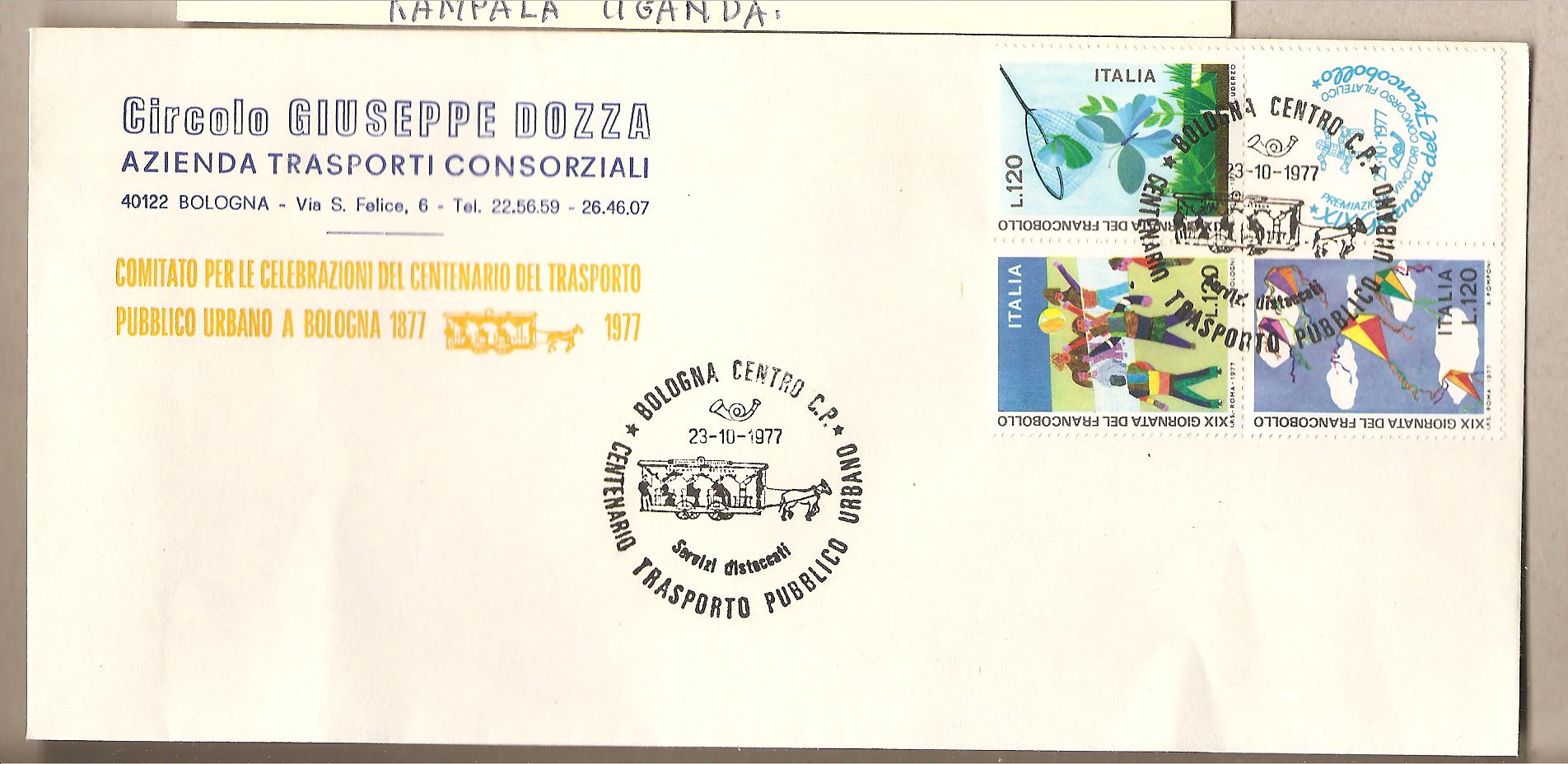 39822 - Italia - busta commemorativa con annullo speciale: Centenario del trasporto pubblico a Bologna - 1977