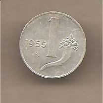 39985 - Italia - moneta circolata da 1 Lira  Cornucopia  - 1955