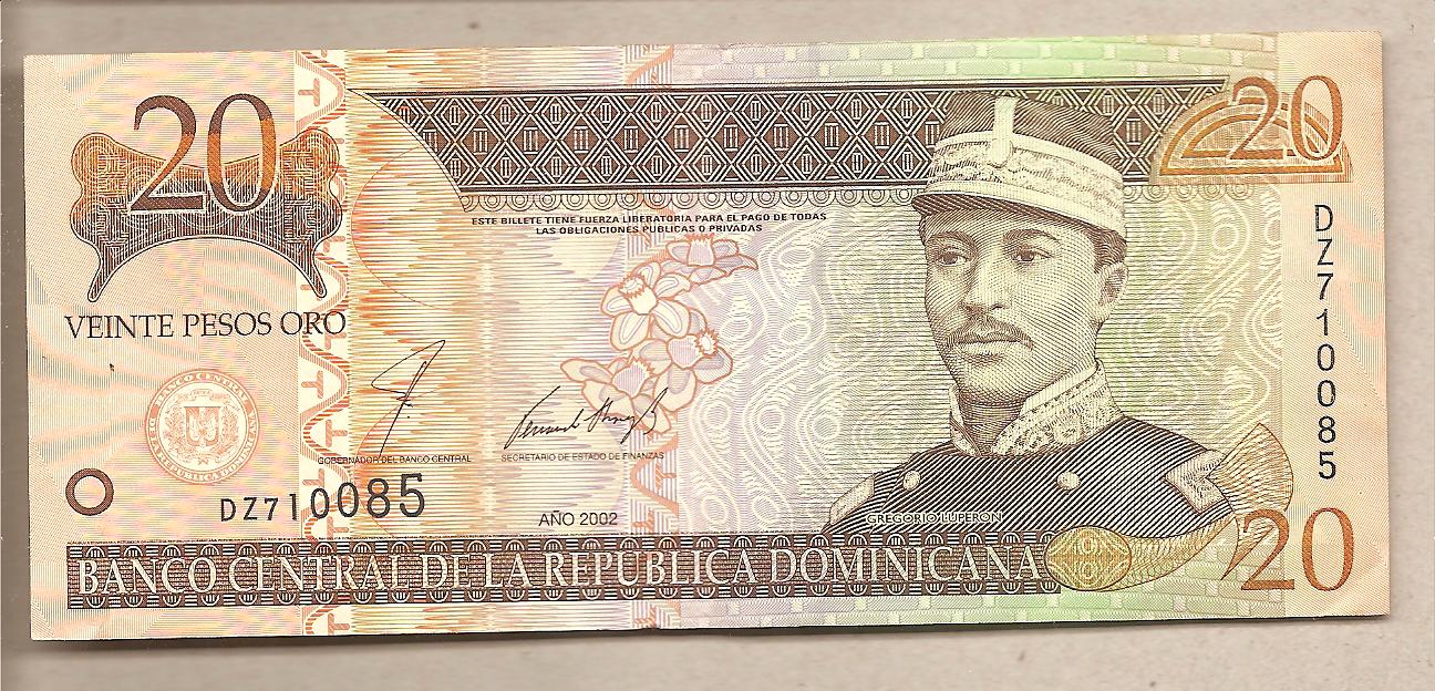 40074 - Rep. Dominicana - banconota circolata da 20 Pesos - 2002