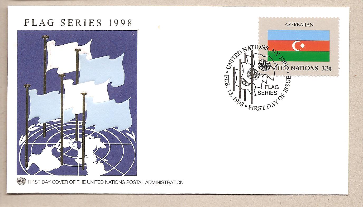 40287 - ONU New York - busta FDC con annullo speciale: Bandiera Azerbaigian - 1998