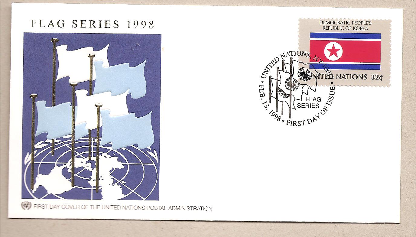 40288 - ONU New York - busta FDC con annullo speciale: Bandiera Corea del Nord - 1998