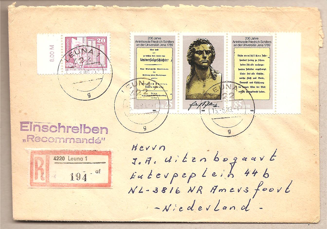 40366 - DDR - busta viaggiata per l Olanda con serie completa in blocco: Michel 3254/5 + 2485