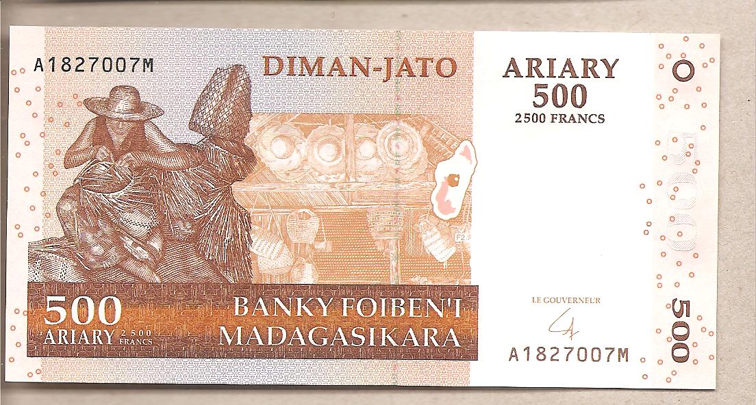 40369 - Madagascar - banconota non circolata da 500 Ariary - 2004