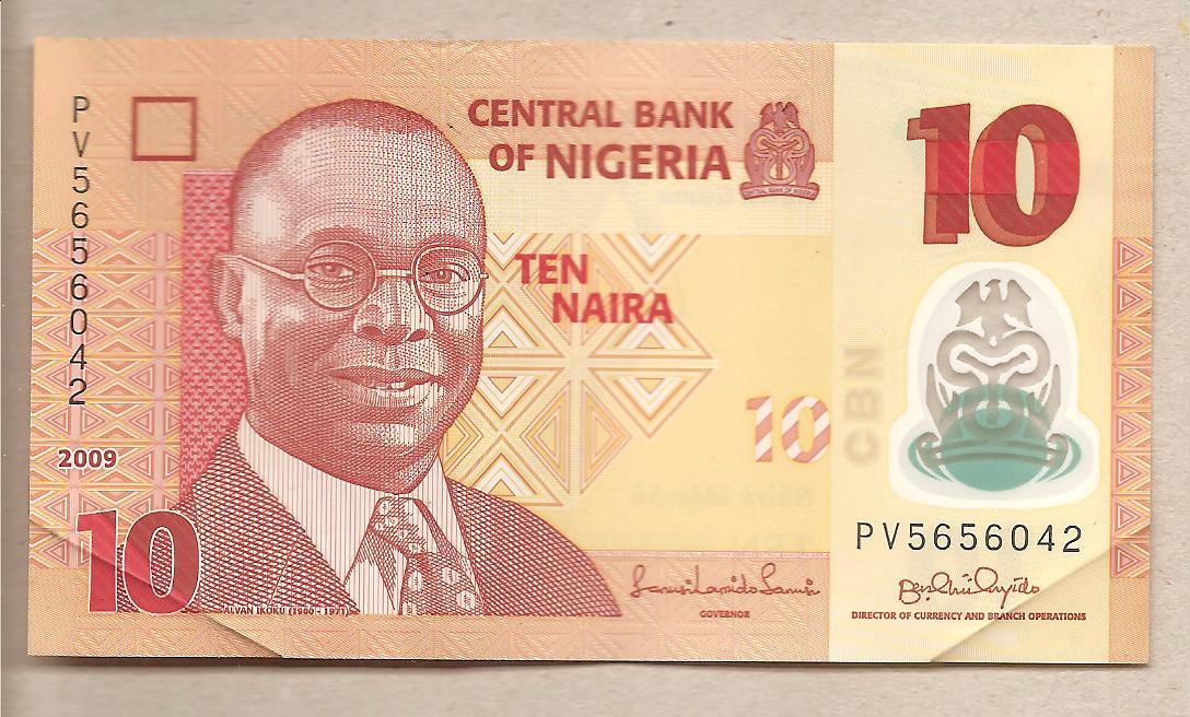 40399 - Nigeria - banconota circolata da 10 Naira - 2009 Polimero