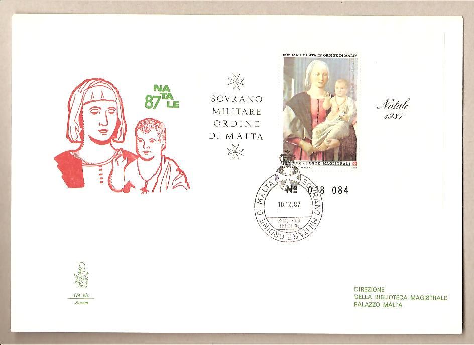 40490 - SMOM - busta FDC con foglietto: Natale - Venetia - 1985