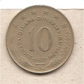 40634 - Jugoslavia - moneta circolata da 10 Dinari - 1977